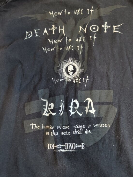Vintage Y2K Ripple Junction Death Note T-shirt Tee XL Black Ryuk Anime Manga 00s - Picture 7 of 9